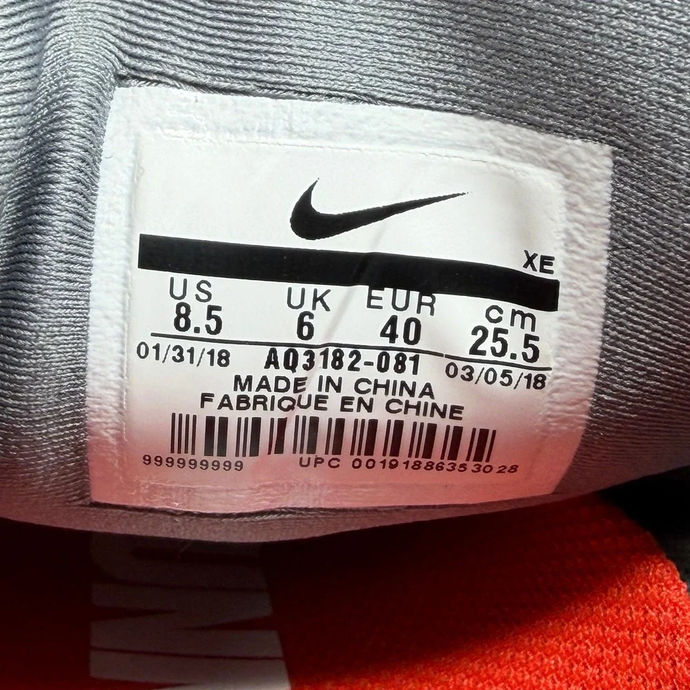 Nike Air Zoom‎ Vomero 13 Running Shoes Women's 8.5 Grey Orange Athletic Training